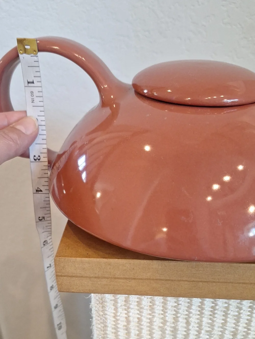 Vintage Post Modern Claudia Shuride Teapot Burnt Orange / Red